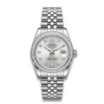Rolex Datejust 31mm Silver Dial Diamond Bezel Jubilee Bracelet Watch