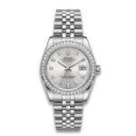 Rolex Datejust diamond bezel silver dial
